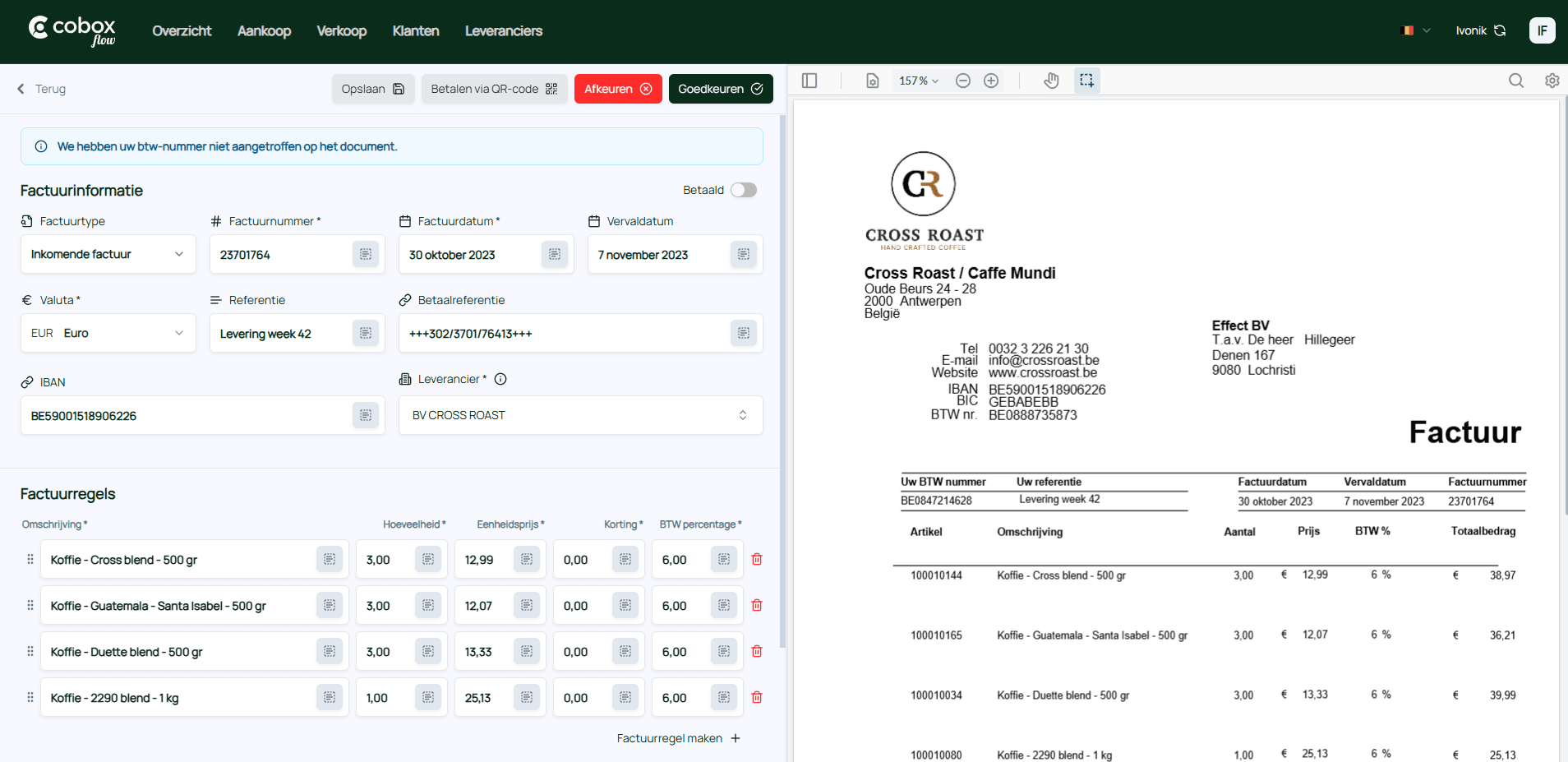Screenshot van de OCR pagina